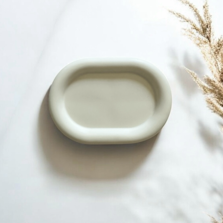 Plateau ovale Haven en crème